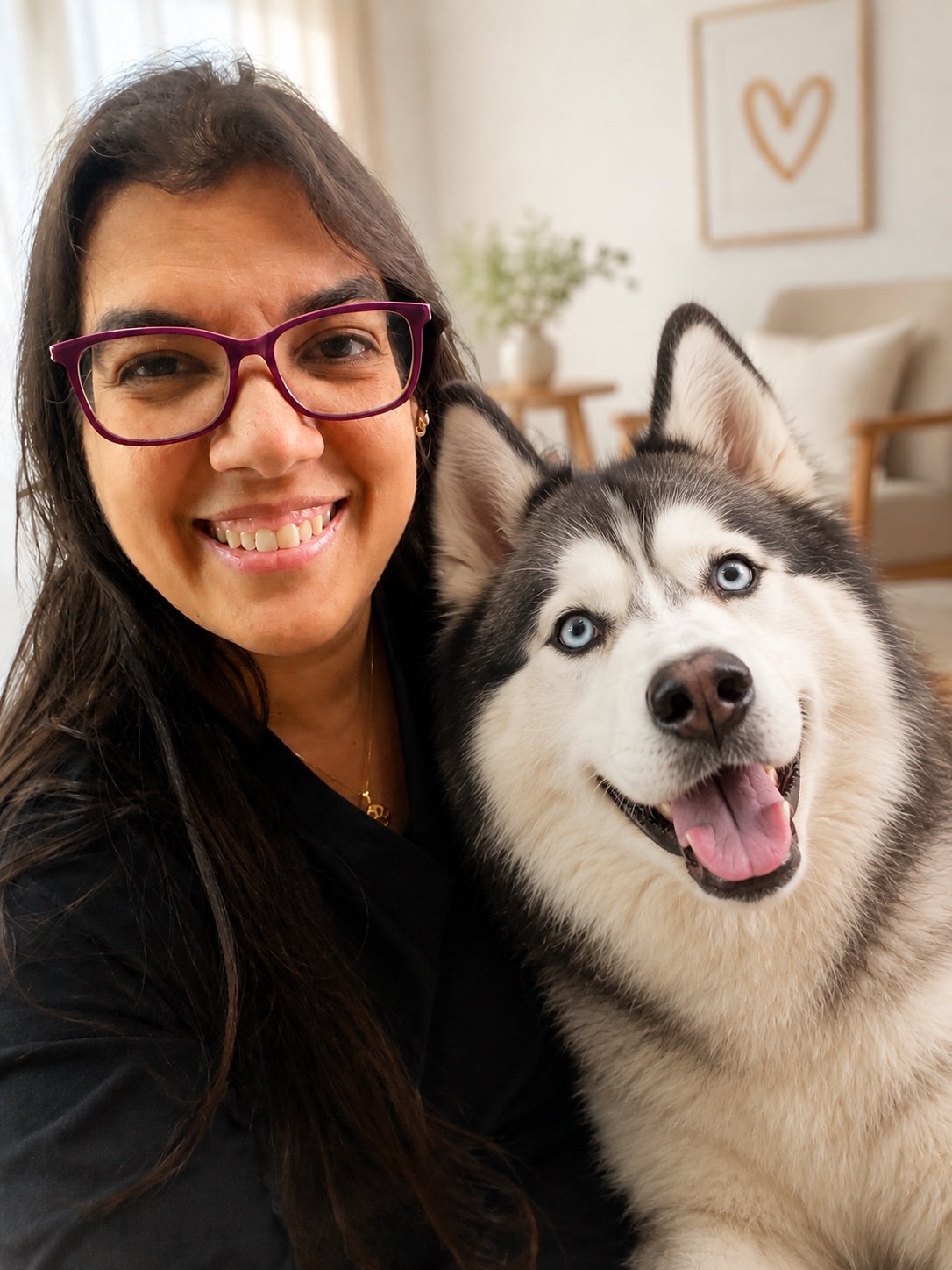 Graziela Lisboa com Husky Siberiano