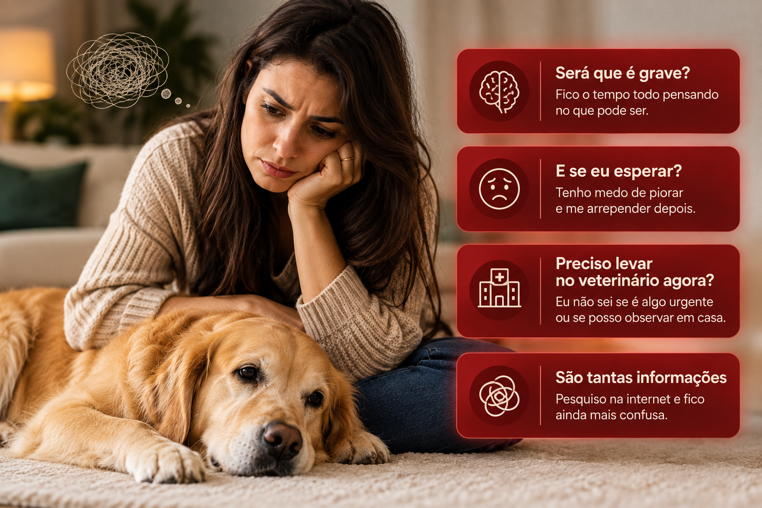 Tutora preocupada com seu pet